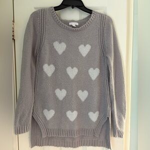 LC Lauren Conrad sweater. Gray with white hearts size small